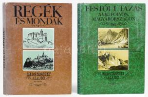 Mednyánszky Alajos 2 műve: Festői utazás a Vág folyón, Magyarországon (1825). + Regék és mondák. Ford.: Soltész Gáspár. Bp.-Pozsony, 1981-1983, Európa - Tatran. Reprint kiadás. Kiadói egészvászon-kötés, minimálisan sérült kiadói papír védőborítóban.