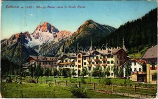 1928 Carbonin, Schluderbach (Toblach, Südtirol); Albergo Ploner verso la Croda Rossa / hotel (worn corners)