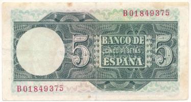 Spanyolország 1948. 5P T:F folt
Spain 1948. 5 Pesetas C:F spotted
Krause P#136