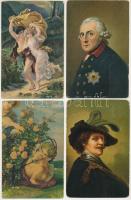 21 db RÉGI Stengel litho művész képeslap vegyes minőségben / 21 pre-1945 Stengel litho art postcards in mixed quality