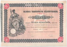 Budapest 1926. "Belvárosi Takarékpénztár Részvénytársaság" öt részvénye egyben összesen 25...