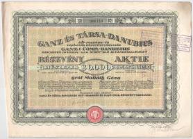 Budapest 1923. "Ganz és Társa- Danubius Gép-, Waggon- és Hajó-Gyár Részvénytársaság" névre...