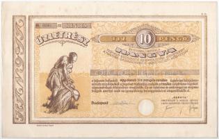 Szombathely 1938. "Szombathelyi Takarékpénztár Részvénytársaság" részvénye 50P-ről, szelvé...