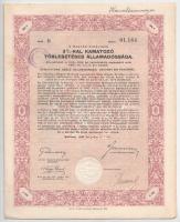Budapest 1941. "4%-kal kamatozó állami nyereménykölcsön - államadóssági kötvény" 50P-ről, ...