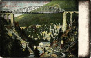 1909 Wiesberg b. Landeck, Eisenbahn Vidaukt & Electrizitätswerk / railway viaduct, train, locomotive (EK)