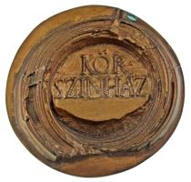 1958. &quot;Kör-színház / 1958&quot; kétoldalas, öntött bronz plakett (~90mm) T:AU