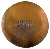 1958. "Kör-színház / 1958" kétoldalas, öntött bronz plakett (~90mm) T:AU