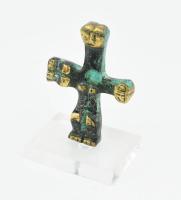 Antik görög szobor másolata, bronz, leírással, dobozban, m: 8,5 cm