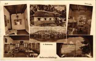 1940 Badacsonylábdihegy (Badacsonytördemic), Rodostó turistaház, étterem, hall, hálószoba, belsők, kilátás Szigligetre (EK)