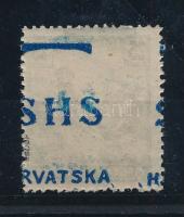 SHS 1918 Arató 25f, a hátoldalra is került egy elcsúszott felülnyomás! Bodor vizsgálójellel. Certificate: Zrinjscak