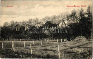 1908 Balatonberény, Balaton-Berény fürdő; nyaralók. Müller Vilmos kiadása