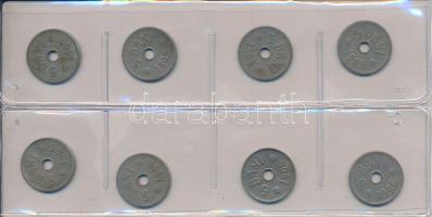 Románia 1905-1906. 5b Cu-Ni (8db, 3xklf) T:VF,F
Romania 1905-1906. 5 Bani Cu-Ni (8pcs, 3xdiff) C:VF...