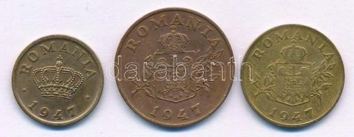 Románia 1947. 50b bronz + 1L sárgaréz + 2L bronz T:XF-F
Romania 1947. 50 Bani bronze + 1 Leu brass ...