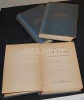 1942 Harsányi Zsolt: Mathias Rex, Hunyadi Mátyás életének regénye 3 kötetben a Singer és Wolfner kiadásában, jó állapotban
