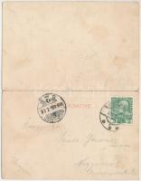 1908 Abbazia, Opatija; Hafenpartie / kikötő. 2-részes kihajtható panorámalap / port. 2-tiled folding...