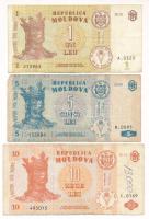 Moldova 2009. 5L + 2013. 10L + 2015. 1L T:F Moldova 2009. 5 Lei + 2013. 10 Lei + 2015. 1 Leu C:F