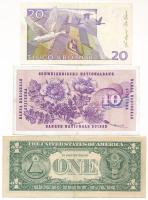 Vegyes: Amerikai Egyesült Államok 2013. 1$ + Svájc 1986. 10Fr + Svédország 2003. 20K T:F erős papír
...