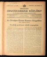 1937-1939 Országos Orvoskammarai Közlöny I-III. évf. Szerk.: Bakács György. Átkötött félvászon-kötésben.