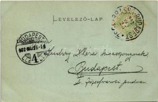 1902 Bánffyhunyad, Huedin; Részlet a Barcsay parkból este. Csoma Sándor kiadása / park at night + &q...