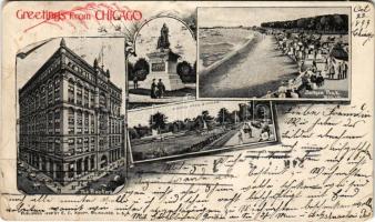 1899 (Vorläufer) Chicago, The Rookery, Jackson Park, Flower beds &amp; walks. Art Nouveau (EB)