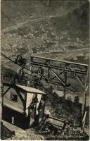 Bolzano, Bozen (Südtirol); Die Schwebebahn nach Kohlern / aerial tramway, cable railway to Colle (wet corner)