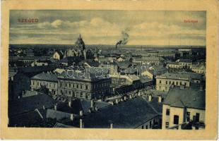 1910 Szeged, látkép, zsinagóga. Grünwald Hermann kiadása (EK)