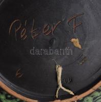 Péter Ferenc dísztál. Jelzett, d: 29 cm, m: 8 cm