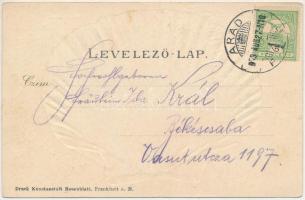 Arad, Marosparti részlet evezősökkel. Kerpel Izsó kiadása, kagylós montázs, dombornyomott szecesszió...