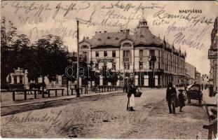 1910 Nagyvárad, Oradea; Nagy piactér, üzletek / market square, shops (EB)