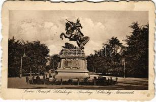 1916 Lviv, Lwów, Lemberg; Pomnik Sobieskiego / Sobiesky-Monument + &quot;K.u.K. Zensurstelle Przemysl&quot; (Rb)