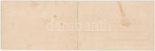 Abbazia, Opatija; 2-részes kihajtható panorámalap / 2-tiled folding panoramacard (fl)