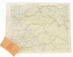 cca 1930-1940 G. Freytag & Berndt: Autostraßenkarten - Blatt 54 Târgu Mures / Marosvásárhely (Erdély) és környékének autótérképe, 1 : 300.000, Wien, G. Freytag & Berndt A.G., kisebb szakadásokkal, hiányos borítóval, 72x60 cm