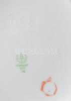 Hollóházi retro csíkos 3 darabos asztali szett, jelzett, m: 22 cm alatt