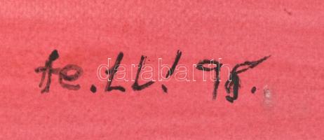 fe. Ll. '95 jelzéssel: Kompozíció. Olaj, akvarell, papír, 50×70 cm