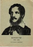 Kossuth Lajos (1802-1894) Patai Mihály fametszete. Kossuth Lajos születésének 150. évfordulójára kiadja a Magyar Történelmi Társulat Szolnokmegyei Szervezete, a Megyei Tanács Népművelési Osztálya és a Damjanich János Múzeum, Szolnok (kis szakadás / small tear)