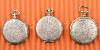 9 darab antik zsebóra tok, támasztható keretbe ragasztva, 33x24 cm