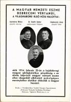 A magyar nemzeti eszme debreceni vértanúi, a világháború első hősi halottai: Jaczkovics Mihály püspöki vikárius, Dr. Csatth Sándor egyházmegyei főügyész, Slepkovszky János püspöki titkár - akik 1914. február 23-án a hajdúdorogi magyar görögkatolikus püspökség s az általa képviselt magyar nemzeti eszme ellen idegenből elkövetett pokolgépes merényletkor életüket áldozták a magyar hazáért. Kiadja a Görögkatolikus Tanítók Országos Egyesületének &quot;Debreceni Vértanúk Emlékalap Bizottsága&quot; Debrecen (EK)