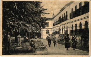 1925 Szliács-fürdő, Kúpele Sliac; Promenáda / sétány, park, szálloda / promenade, hotel, park (EB)