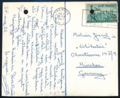 1957 Trenton, Egy emigráns autográf képeslapja Molnár József (1918-2009) emigráns magyar író, könyvk...