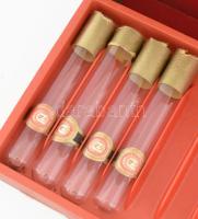 5 darab klf szivaros doboz, egy-egy darabban szivartartó tubusokkal