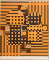 Vasarely, Victor (1908-1997): Op-art kompozíció. Szitanyomat, papír, jelzett, számozott (58/90), apró felületi sérülésekkel, alumínium keretben, 44x38,5 cm.