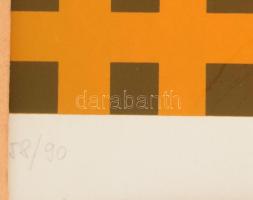 Vasarely, Victor (1908-1997): Op-art kompozíció. Szitanyomat, papír, jelzett, számozott (58/90), apr...