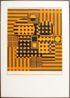 Vasarely, Victor (1908-1997): Op-art kompozíció. Szitanyomat, papír, jelzett, számozott (58/90), apr...