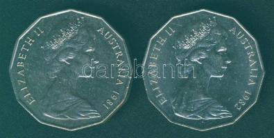 Ausztrália 1981. 50c "Charles & Diana" + 1982. 50c "Nemzetközösségi játékok"...