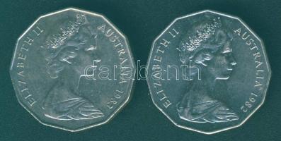 Ausztrália 1982. 50c "Nemzetközösségi játékok" + 1983. 50c "Kenguru" T:2