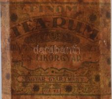 Budapesti Likőrgyár Finom Tea-Rum üveg, címkével, m: 23 cm