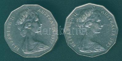 Ausztrália 1977. 50c "Ezüstjubileum" + 1982. 50c "Nemzetközösségi játékok" T:2 p...