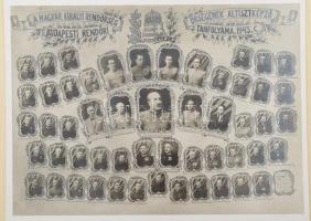 1943 A Magyar Királyi Rendőrség budapesti rendőri őrségének altisztképző tanfolyama, tablófotó, kart...