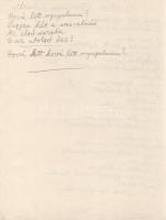 Weöres Sándor (1913-1989) költő, író ,,Vas-alma" című műfordításának saját kézzel, ceruzával ír...