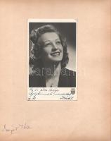 Major Ida (1920-2005) színésznő, énekesnő, bábművész, előadóművész fiatalkori, Rátonyi Róbertnek ded...